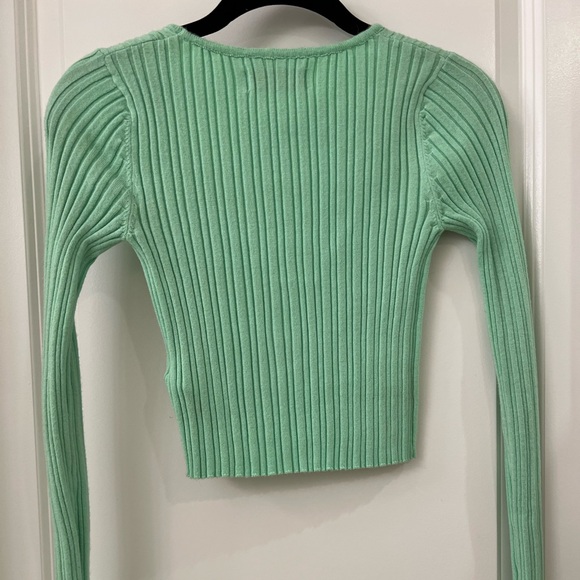 Bershka Green long sleeve tie front cardigan - Picture 4 of 4